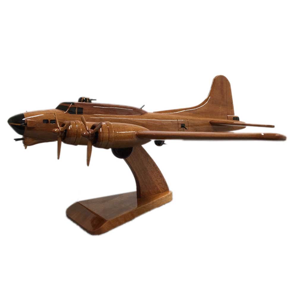 B-17 Flying Fortress WW11 USAF/RAF Four Engine Heavy Bomber Military Aircraft Wooden Desktop Model.