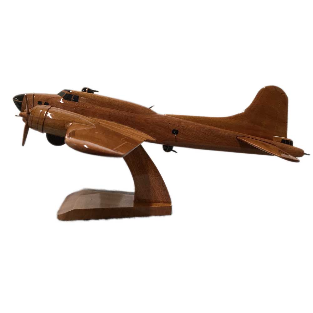 B-17 Flying Fortress WW11 USAF/RAF Four Engine Heavy Bomber Military Aircraft Wooden Desktop Model.