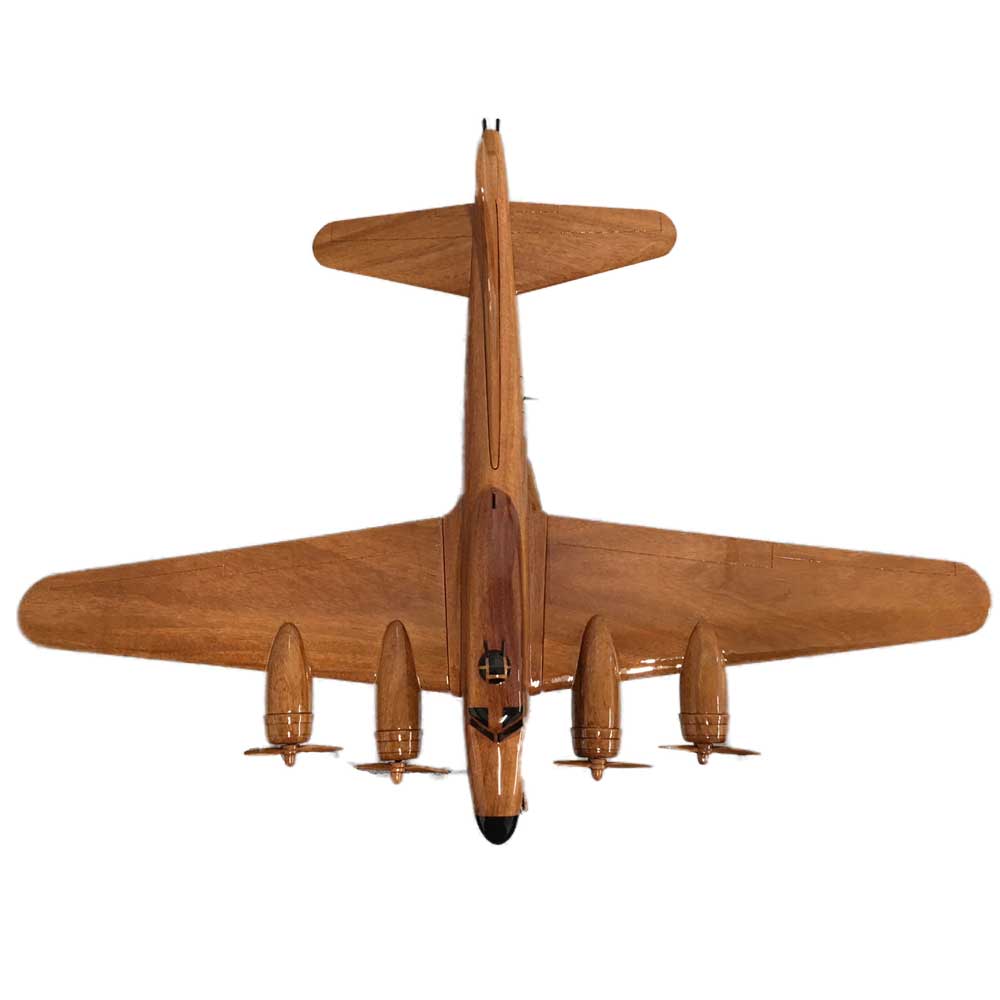 B-17 Flying Fortress WW11 USAF/RAF Four Engine Heavy Bomber Military Aircraft Wooden Desktop Model.