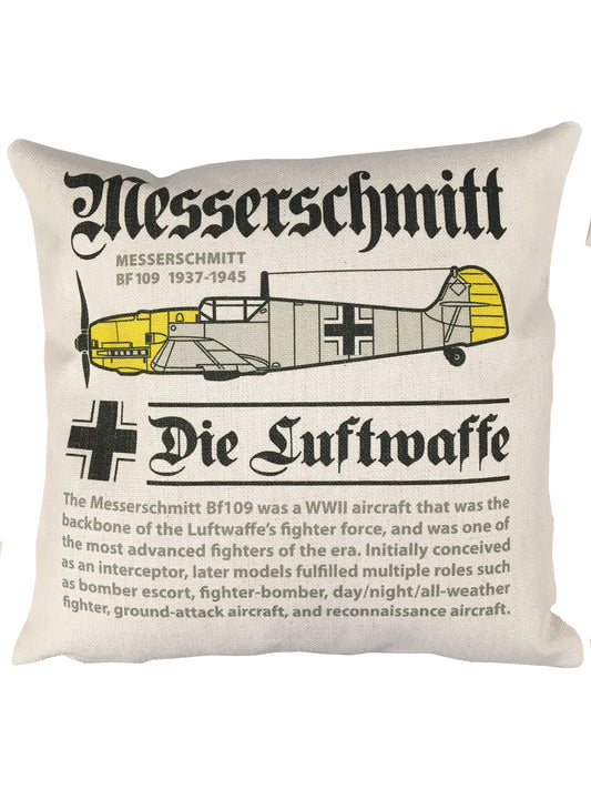 German Messerschmitt Bf 109 WWll Fighter Aircraft Cushion Inner Included