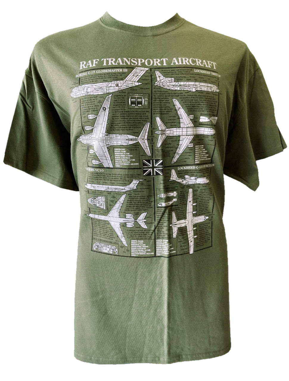 US & RAF Military Transport Aircraft (Blueprint Design) T-shirt LIMITED AVAILABILITY - WHEN IT'S GONE IT'S GONE!