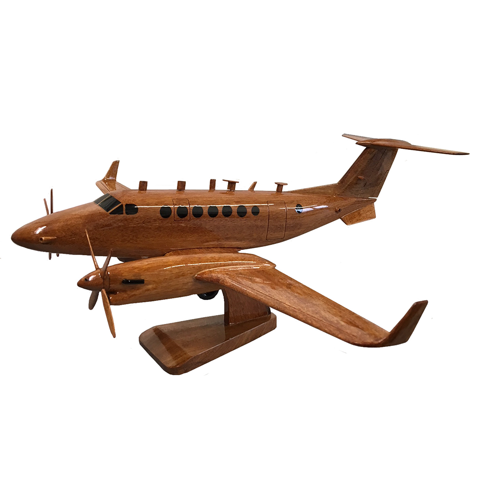 Beechcraft King Air RAF Shadow R1 Reconnaissance Aircraft Wooden Desktop Model