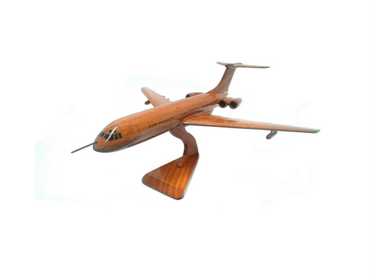 Vickers VC10 Royal Air Force BOAC British Subsonic Passenger Airliner Refueling Jet Aircraft Wooden Desktop Model