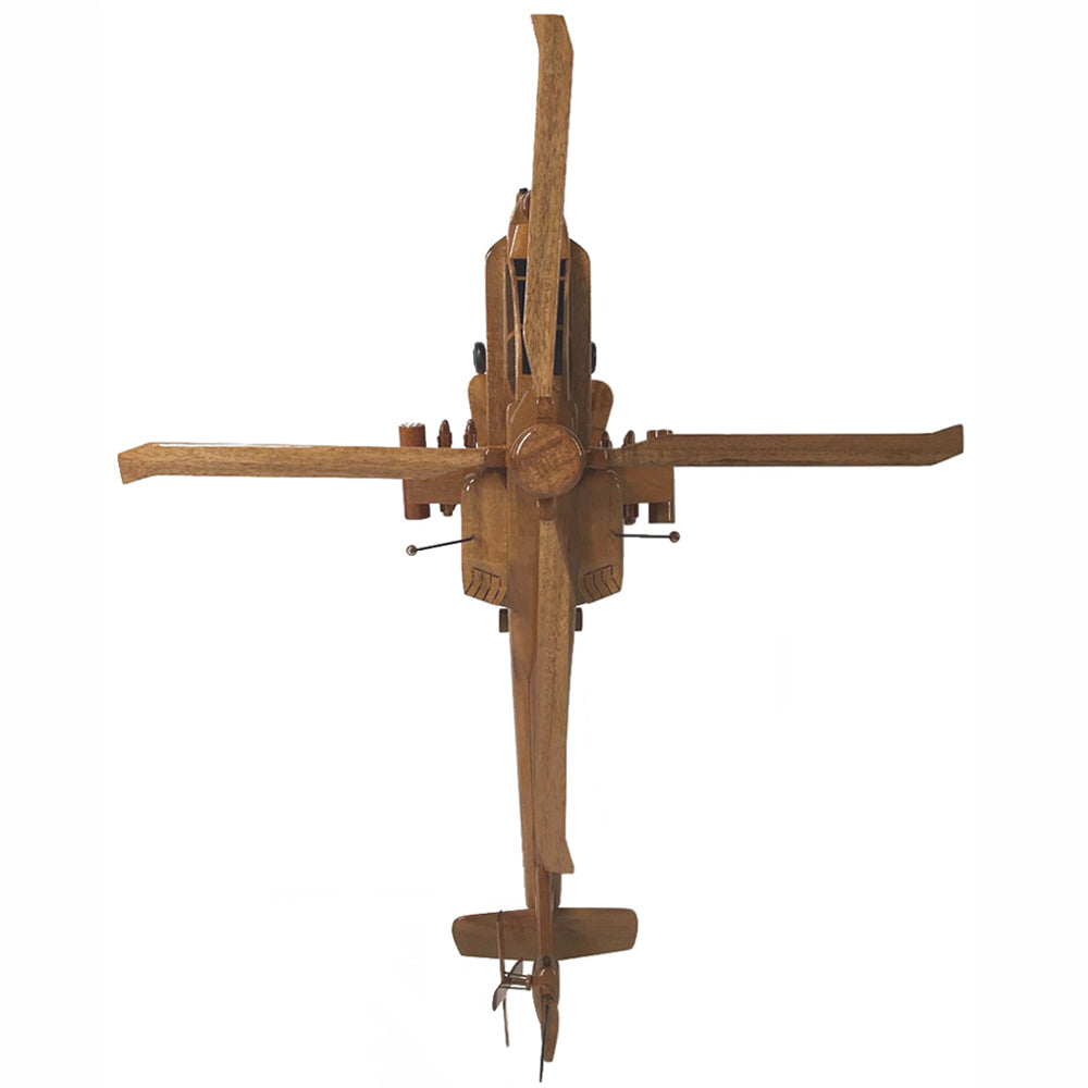 AH 64 Apache British Army US Army Military Attack Helicopter Wooden Desktop Model