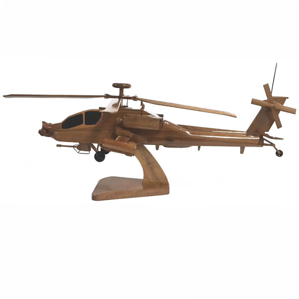 AH 64 Apache British Army US Army Military Attack Helicopter Wooden Desktop Model