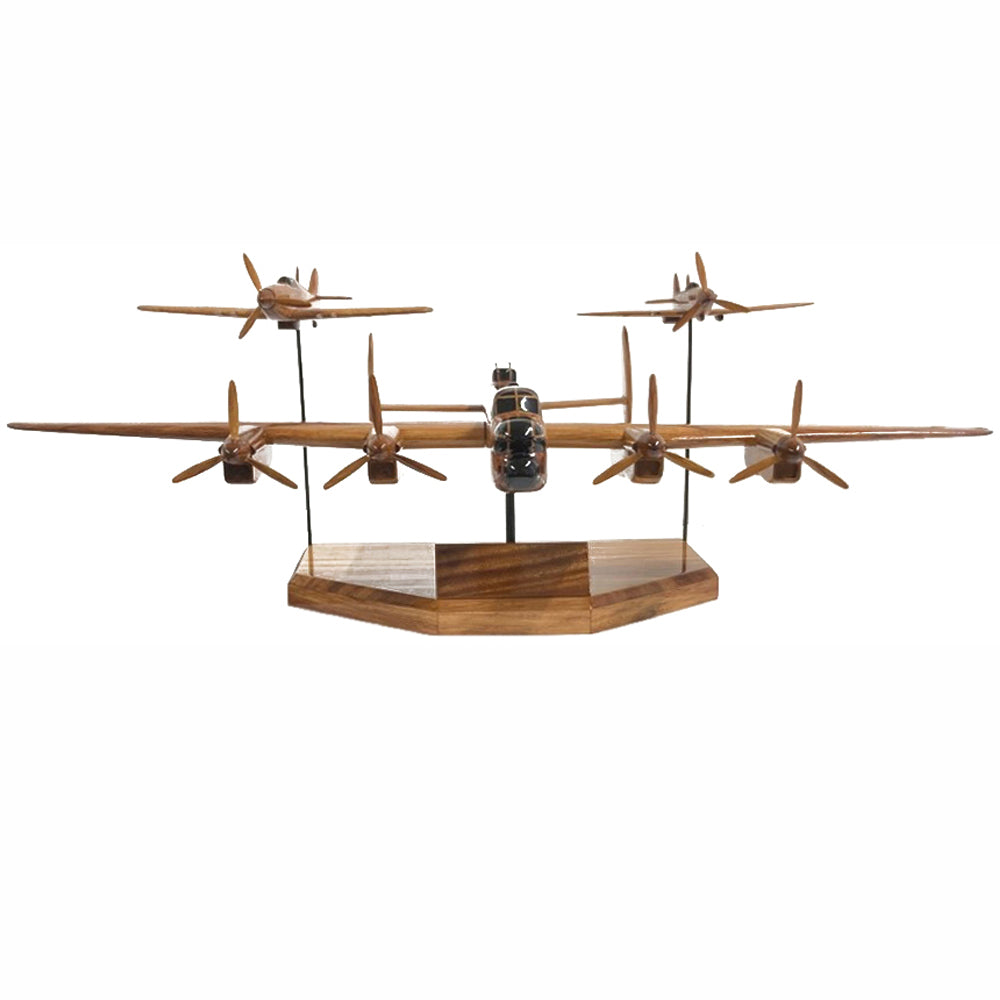 Avro Lancaster Hawker Hurricane Supermaine Spitfire RAF WW2 Triple Set Military Wooden Aircraft Model