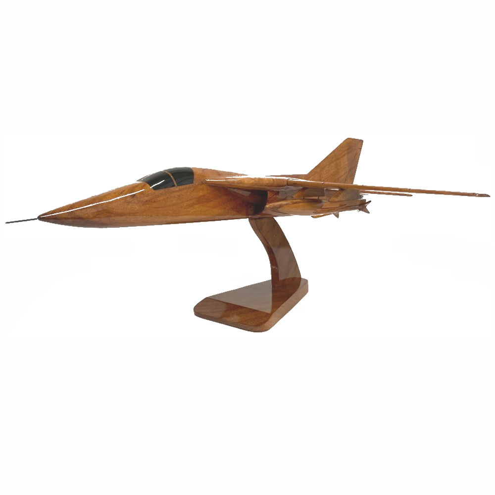 General Dynamics F-111 Aardvark USAF, Royal Australian Supersonic Multirole Aircraft Wooden Executive Desktop Model.