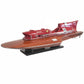 Ferrari Arno X1 Hydroplane Handcrafted Wooden Model Speed Boat 56 cm Length.