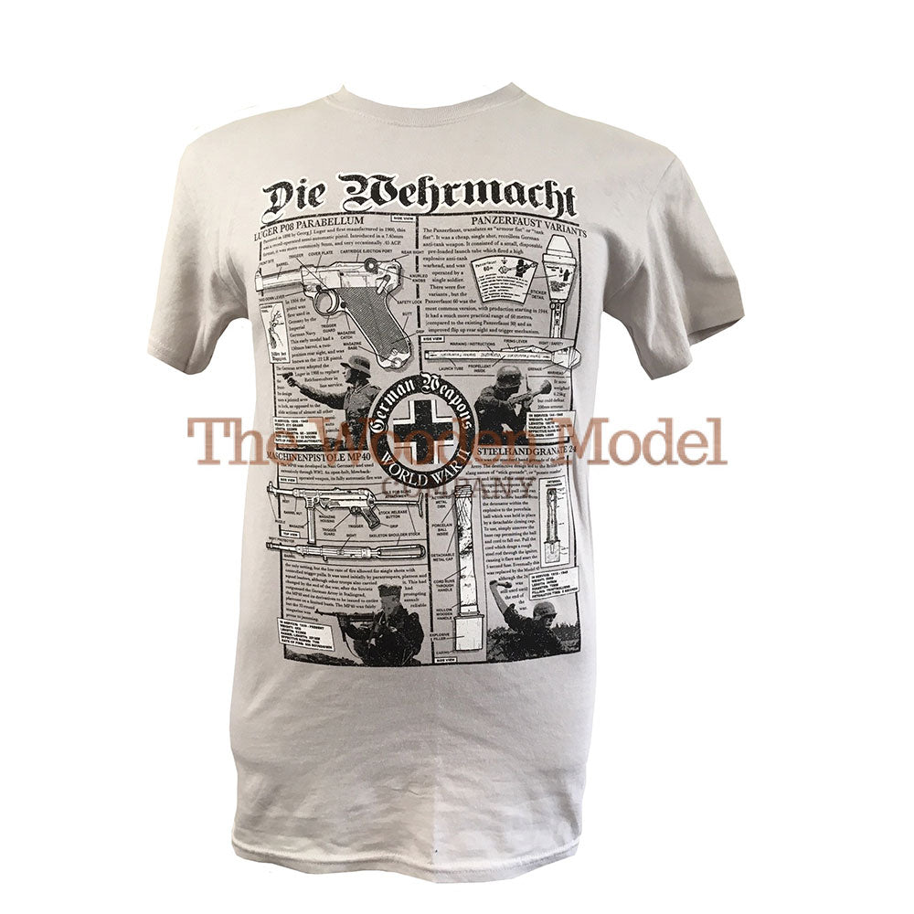 German Weapons Of WWll (Blueprint Design) T-shirt LIMITED AVAILABILITY - WHEN IT'S GONE IT'S GONE!