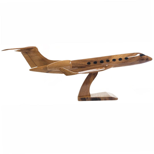 Gulfstream G550 Business Jet Aircraft Wooden Desktop Model