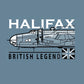 Halifax WW 2 RAF, Royal Canadian Air Force, Royal Australian Air Force, Four Engine Heavy Bomber Aircraft Military Classic Black Blue Or Green T Shirt Design.