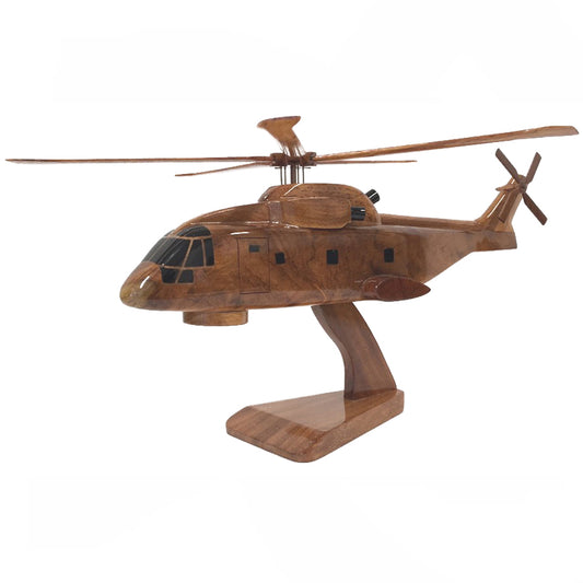 AgustaWestland AW101 Merlin Mk2 Navy With Radar Helicopter Wooden Desktop Model