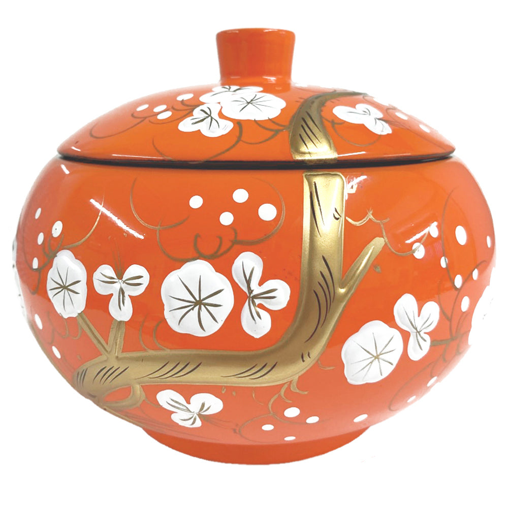 Oriental Wooden Bowl - Orange