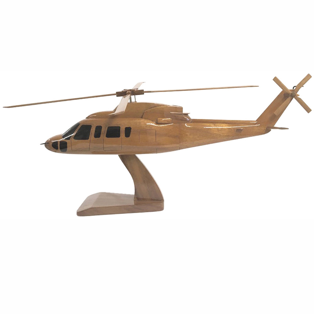 Sikorsky S-76 Medium Utility Helicopter Wooden Desktop Model