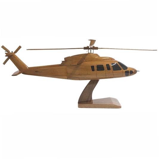 Sikorsky S-76 Medium Utility Helicopter Wooden Desktop Model