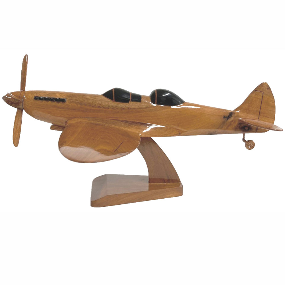 Supermarine Spitfire 2 Seated WW2 Fighter Aircraft Wooden Desktop Model
