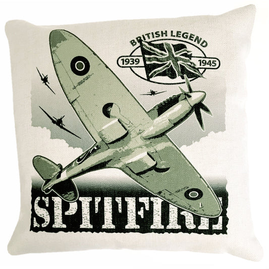 Supermarine Spitfire RAF Battle Of Britain WW2 Fighter Aircraft Action Cushion Inner Included