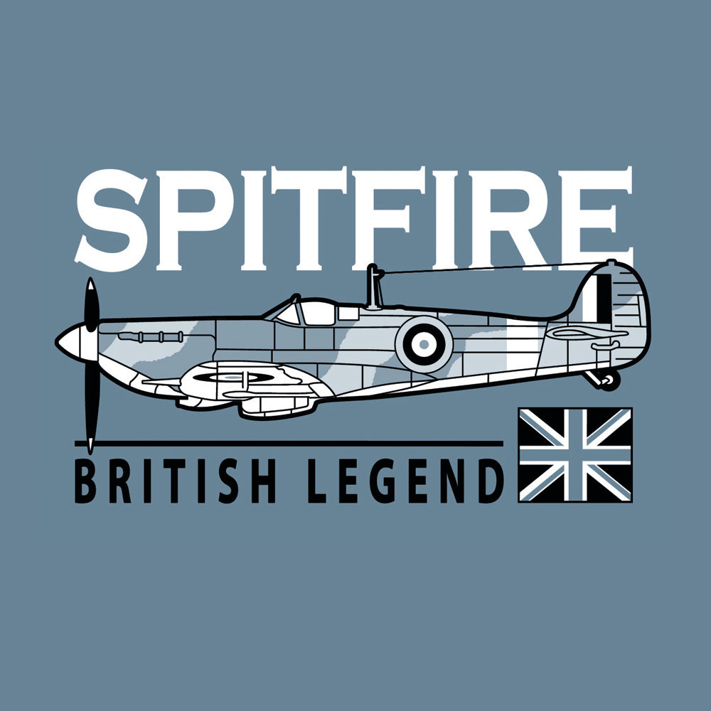 Supermarine Spitfire World War Two Battle Of Britain Aircraft Classic Black Blue Green T Shirt