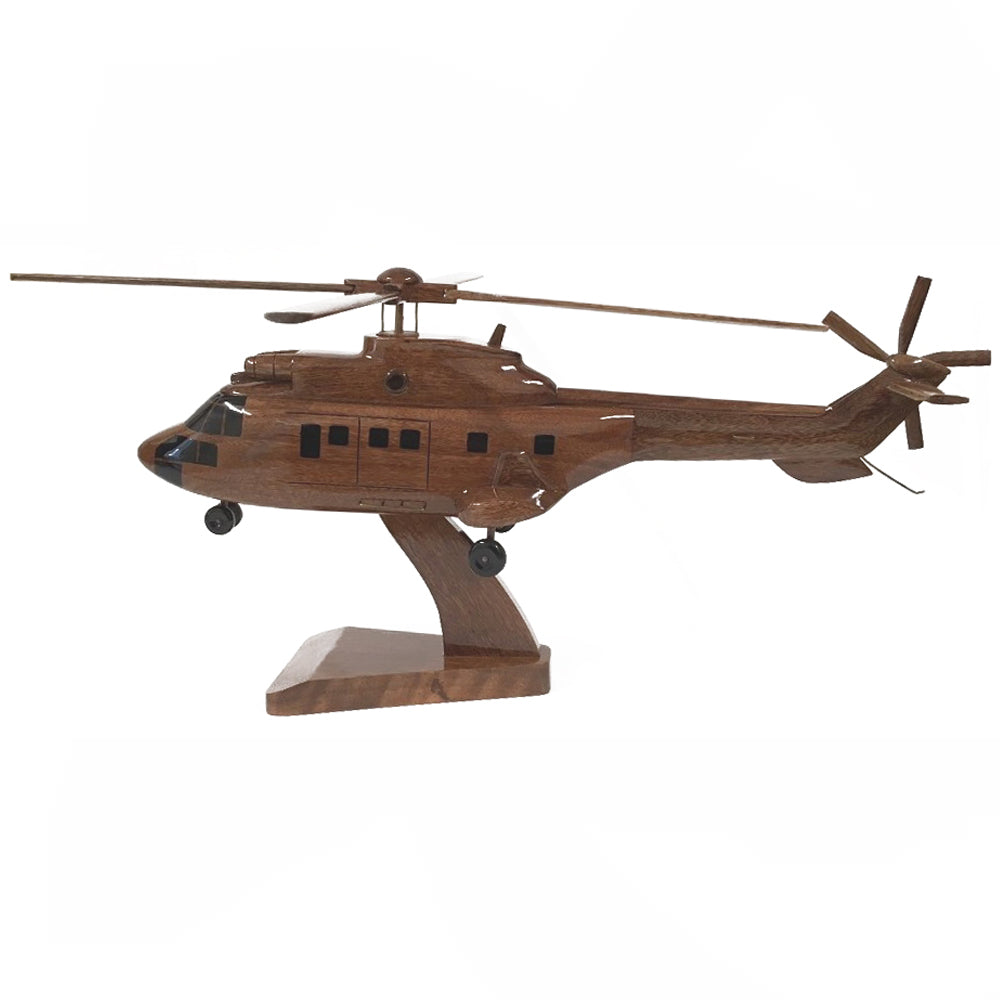 AS 332 Super Puma Airbus Helicopters H215 French Spanish Air Force Medium Utility Transport Helicopter Wooden Desktop Model