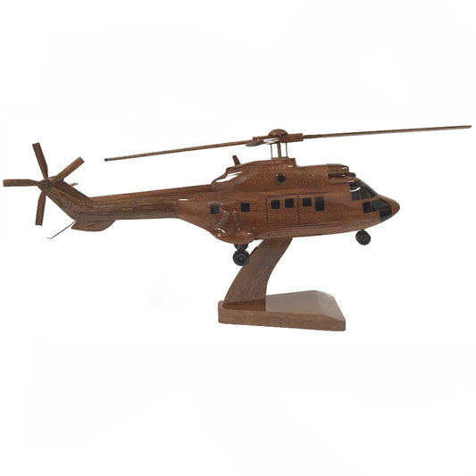 AS 332 Super Puma Airbus Helicopters H215 French Spanish Air Force Medium Utility Transport Helicopter Wooden Desktop Model