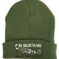 North American Aviation P 51 Mustang USAA RAF RNZAF RCAF WW2 Fighter Bomber Aircraft Embroidered Green Beanie Hat